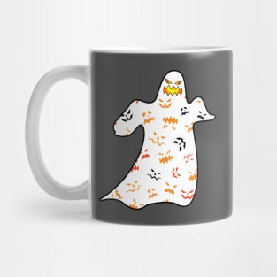 The Ghost wearing a Pumpkin Faces T-Shirt Mug